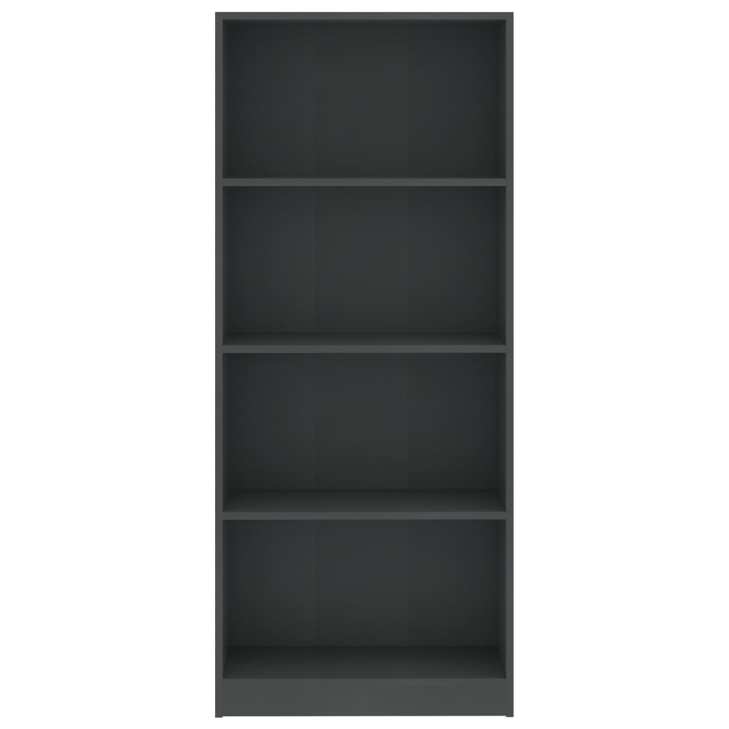 vidaXL 4-szintes szürke forgácslap könyvszekrény 60 x 24 x 142 cm