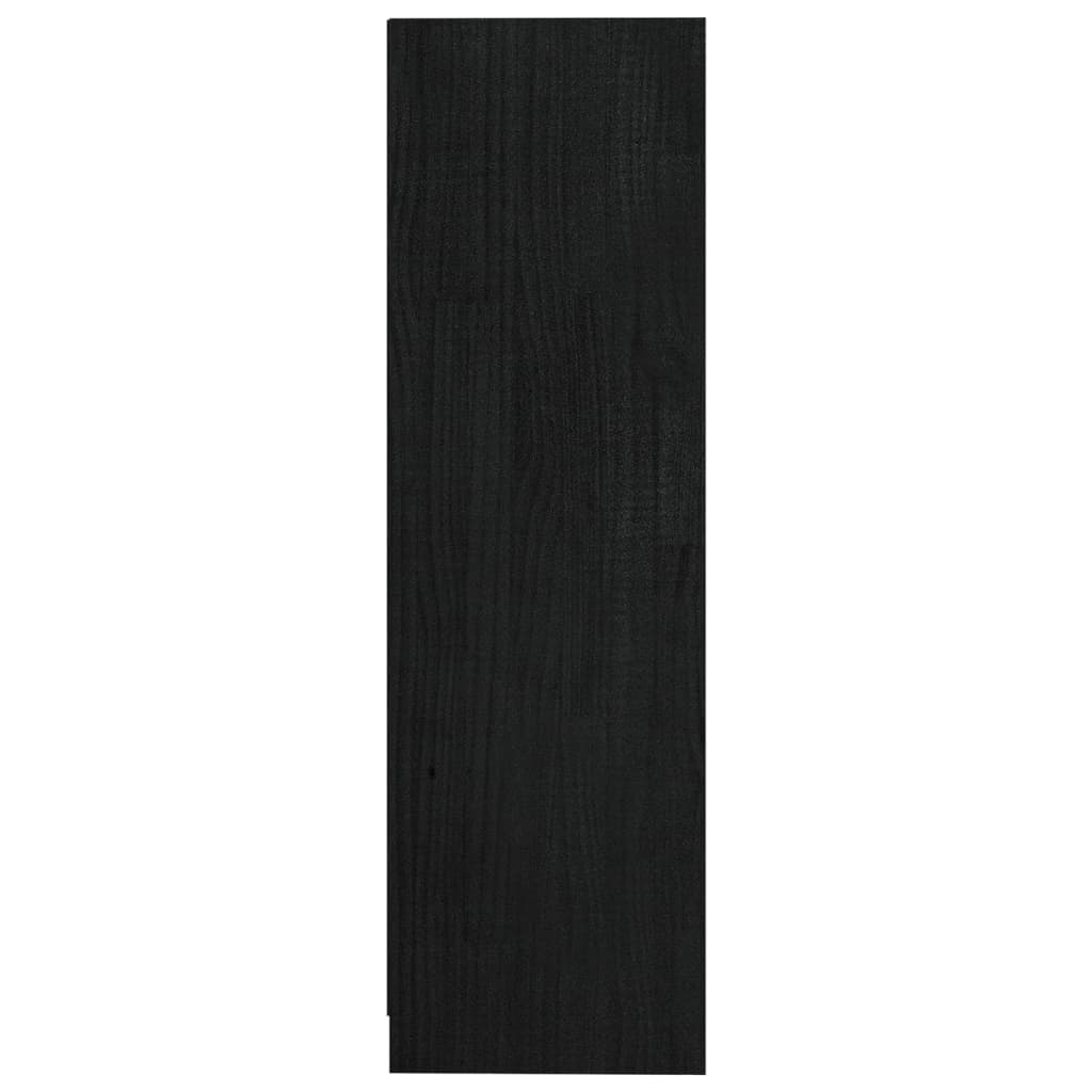 vidaXL fekete tömör fenyőfa könyvszekrény/térelválasztó 104x33,5x110cm