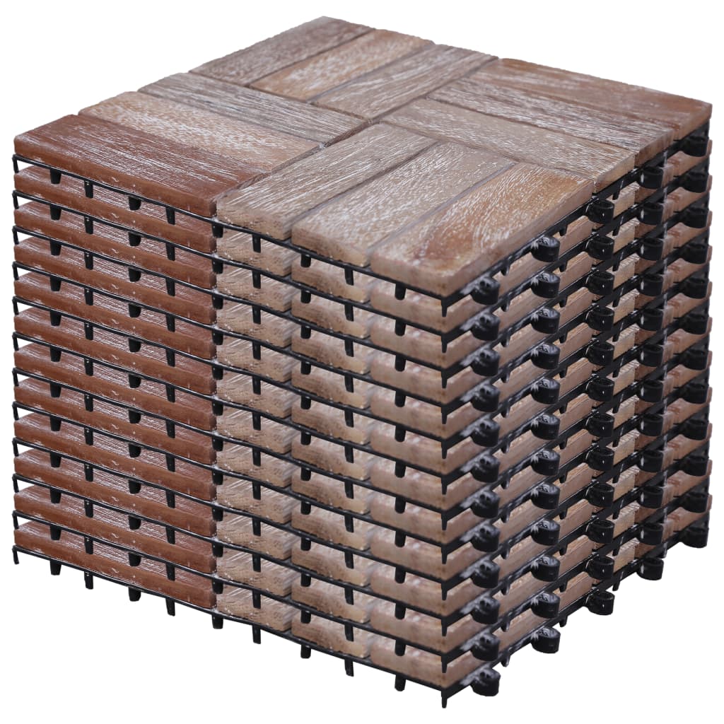 vidaXL 11 db tömör újrahasznosított fa padlólap 30 x 30 cm