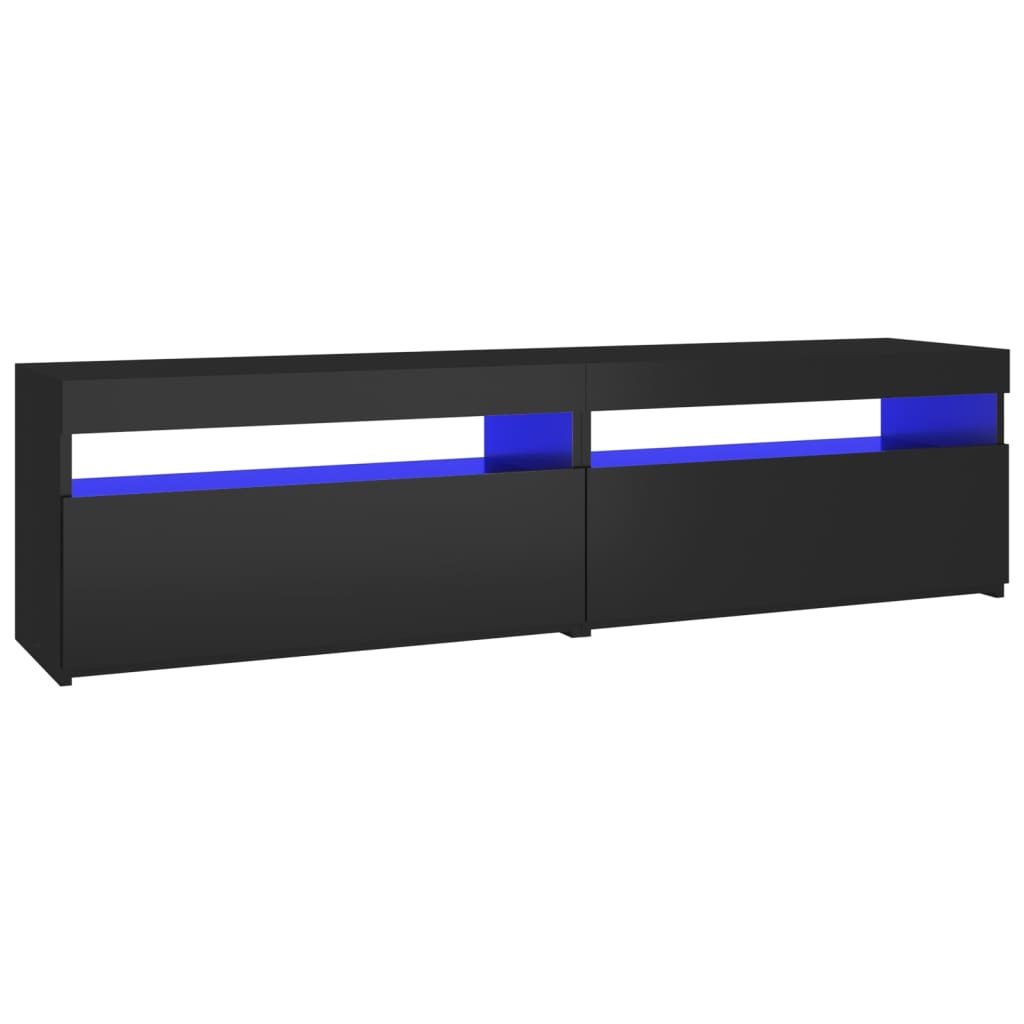vidaXL 2 db fekete TV-szekrény LED-világítással 75 x 35 x 40 cm