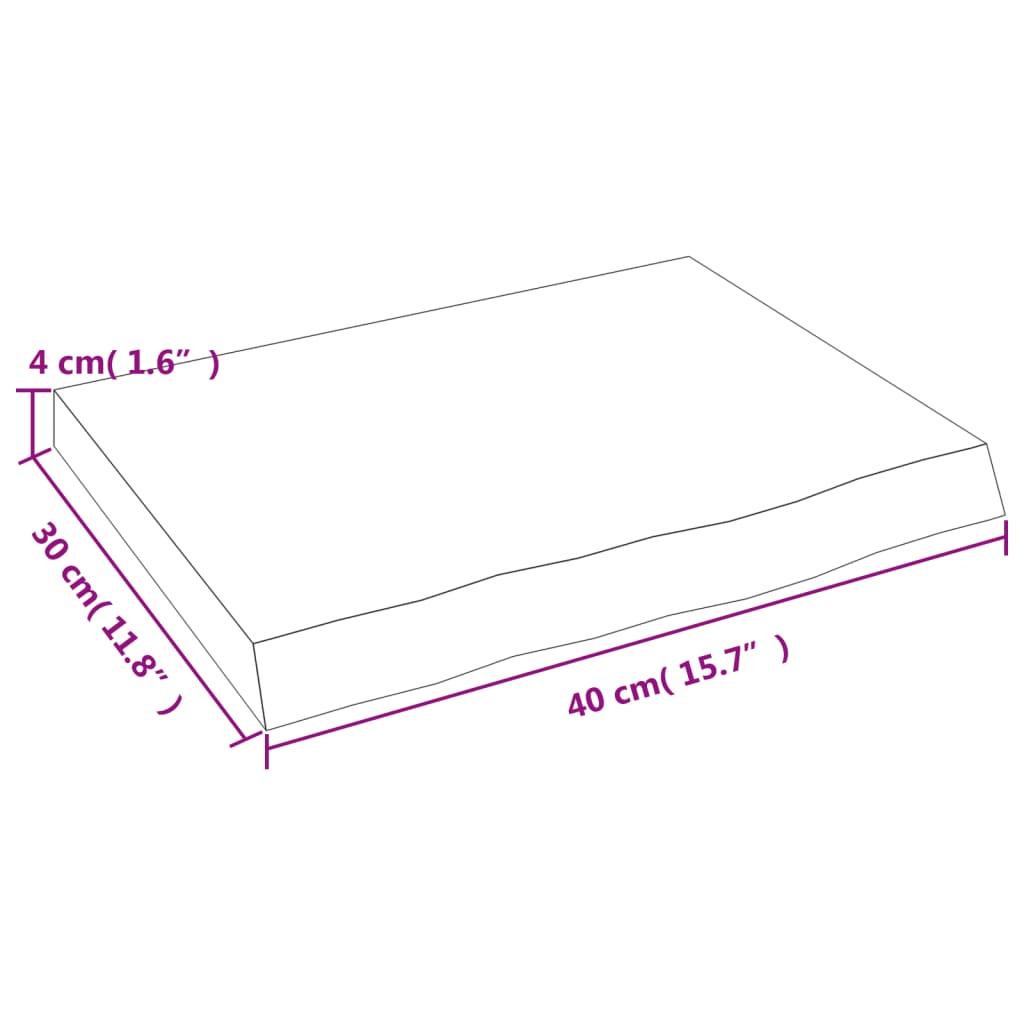 vidaXL kezeletlen tömör fa fürdőszobai pult 40x30x(2-4) cm