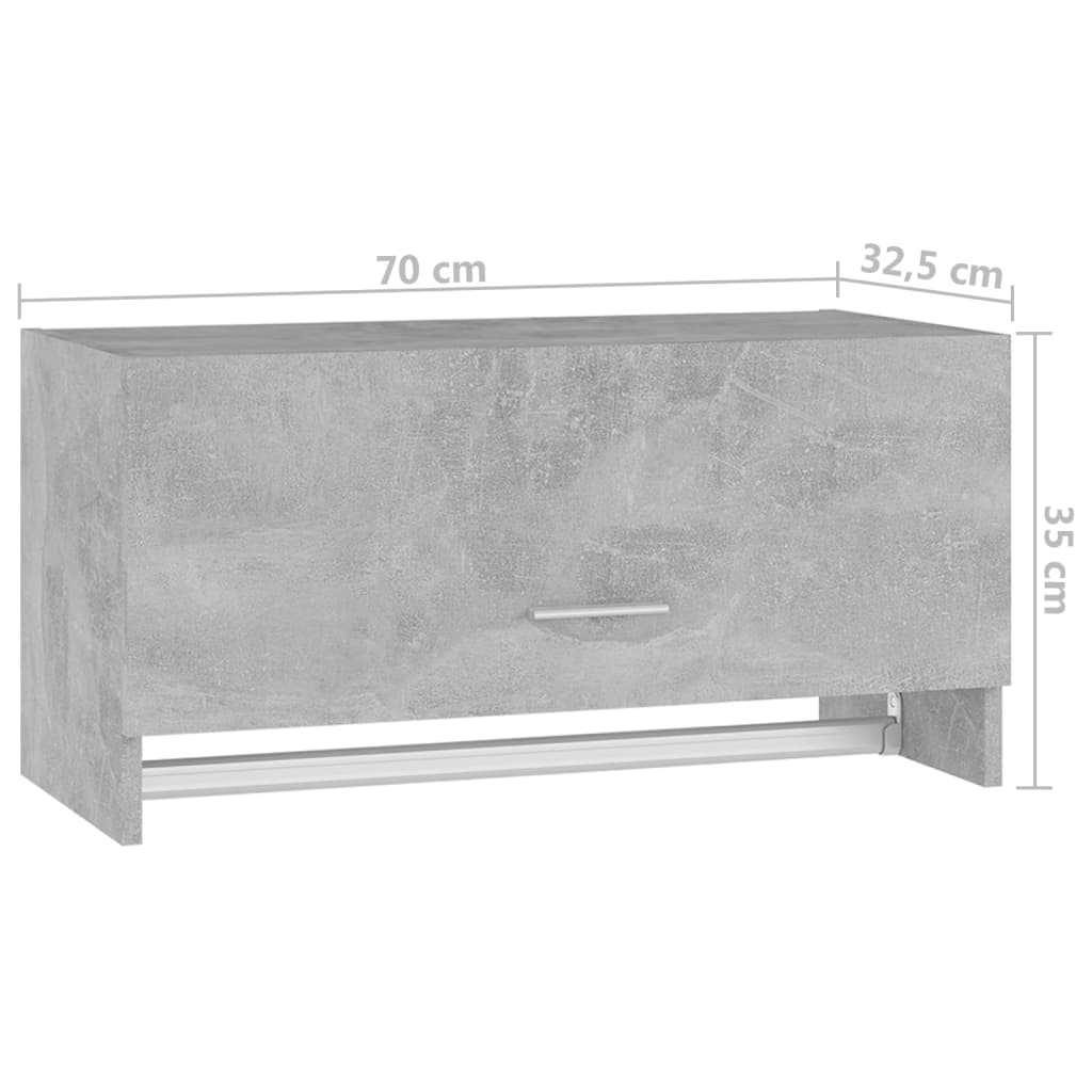 vidaXL betonszürke forgácslap ruhásszekrény 70 x 32,5 x 35 cm