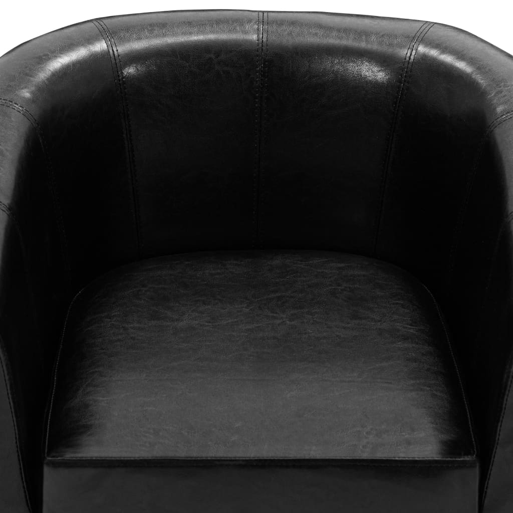 vidaXL fekete műbőr fotel ívelt kartámasszal