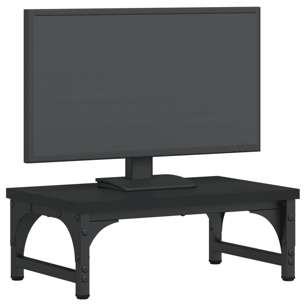 vidaXL fekete szerelt fa monitorállvány 37 x 23 x 14 cm