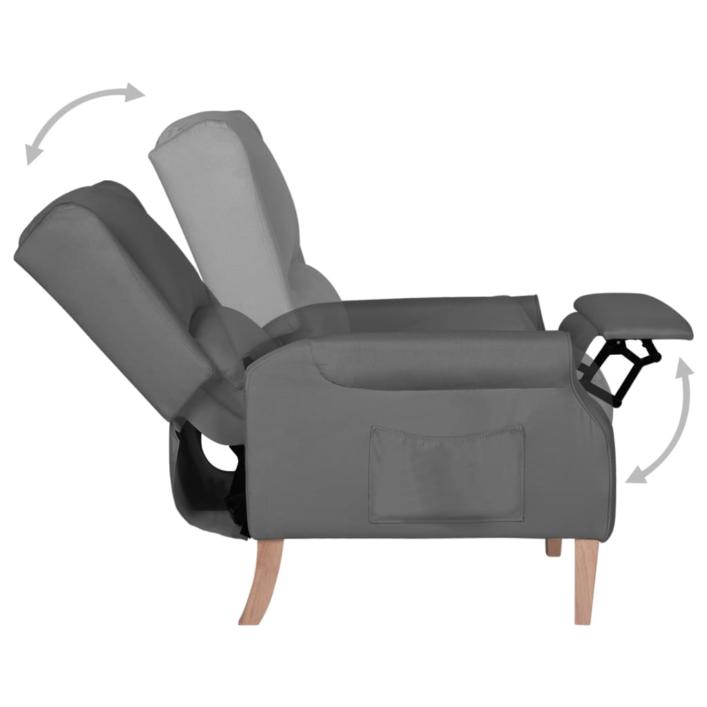 vidaXL világosszürke szövet dönthető szék