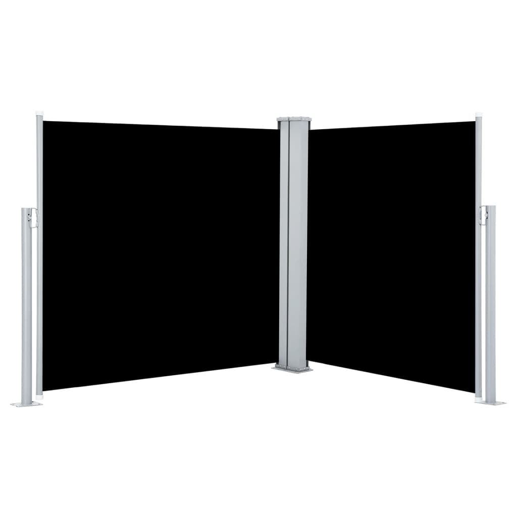 vidaXL fekete behúzható oldalsó napellenző 117 x 600 cm