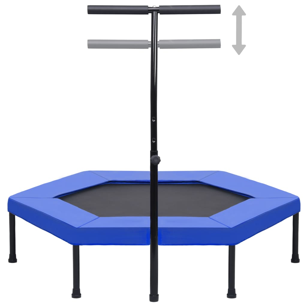 vidaXL hatszögletű fitnesz trambulin kapaszkodóval és biztonsági párnázással 122 cm