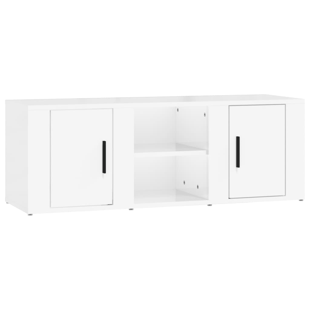 vidaXL fehér magasfényű szerelt fa TV-szekrény 100x31,5x35 cm