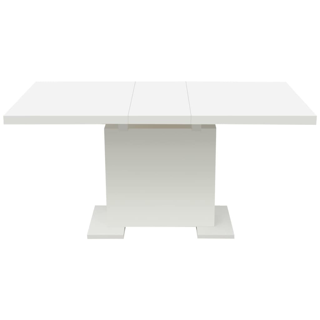 vidaXL magasfényű kihúzható étkezőasztal fehér