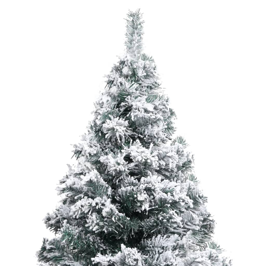vidaXL zöld megvilágított műkarácsonyfa hóval 210 cm