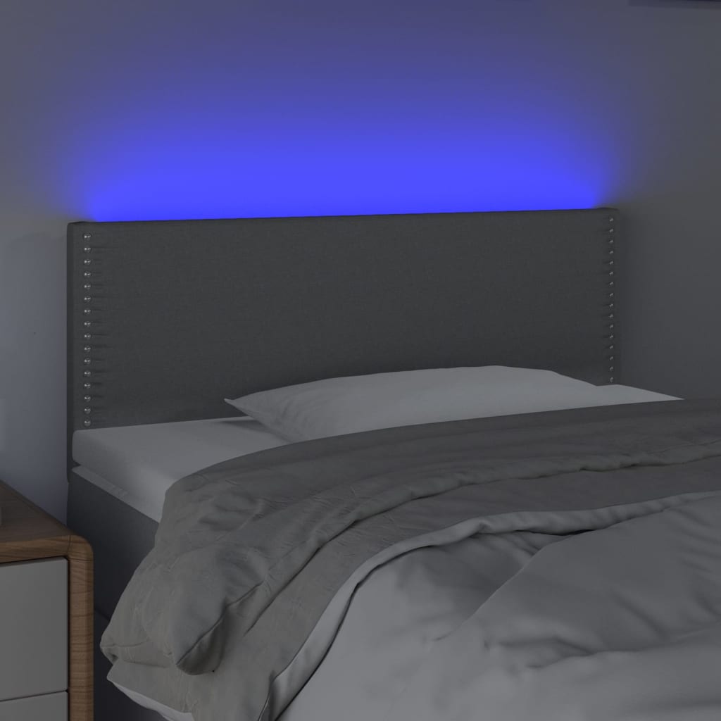 vidaXL világosszürke szövet LED-es fejtámla 80 x 5 x 78/88 cm