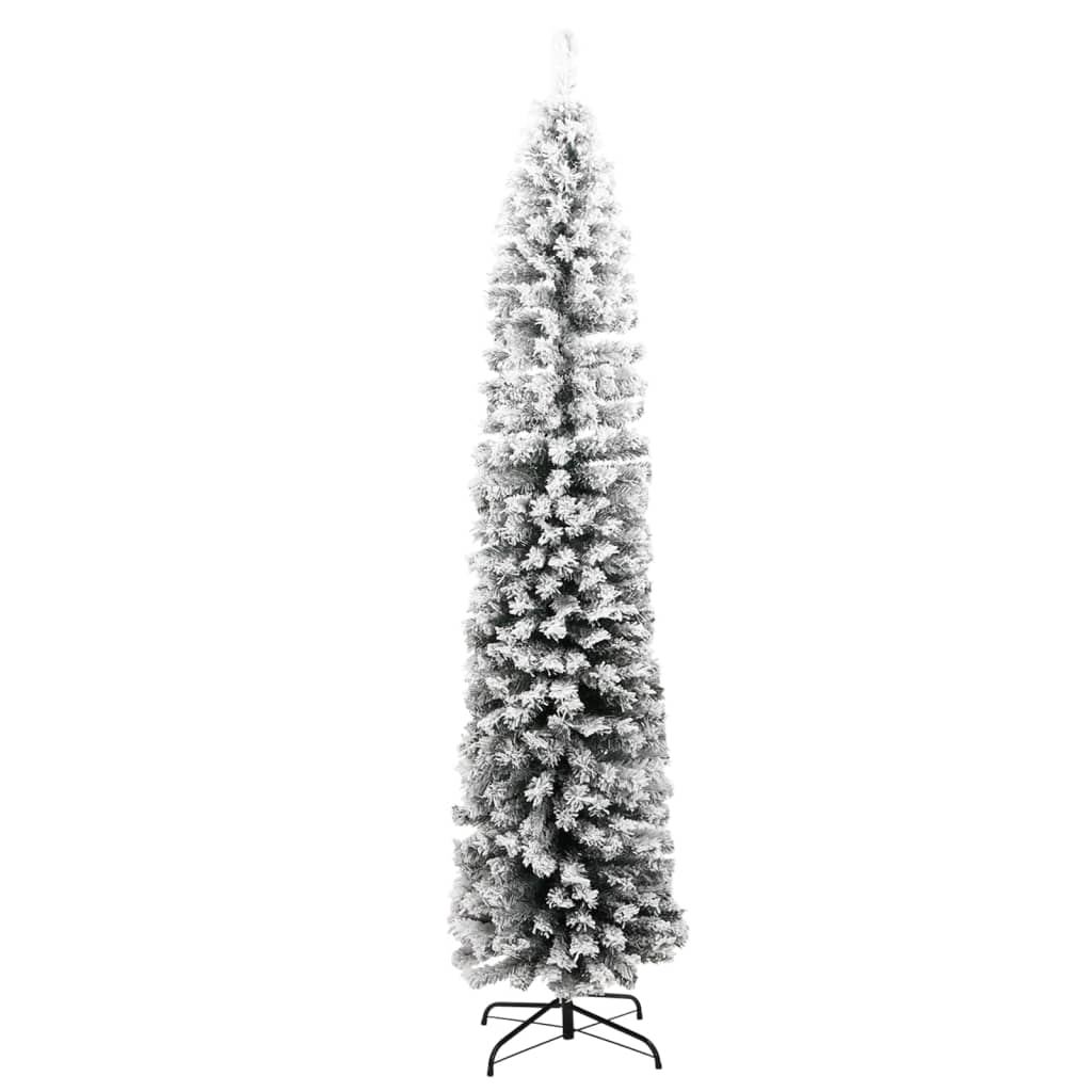 vidaXL zöld PVC vékony műkarácsonyfa hóval 240 cm