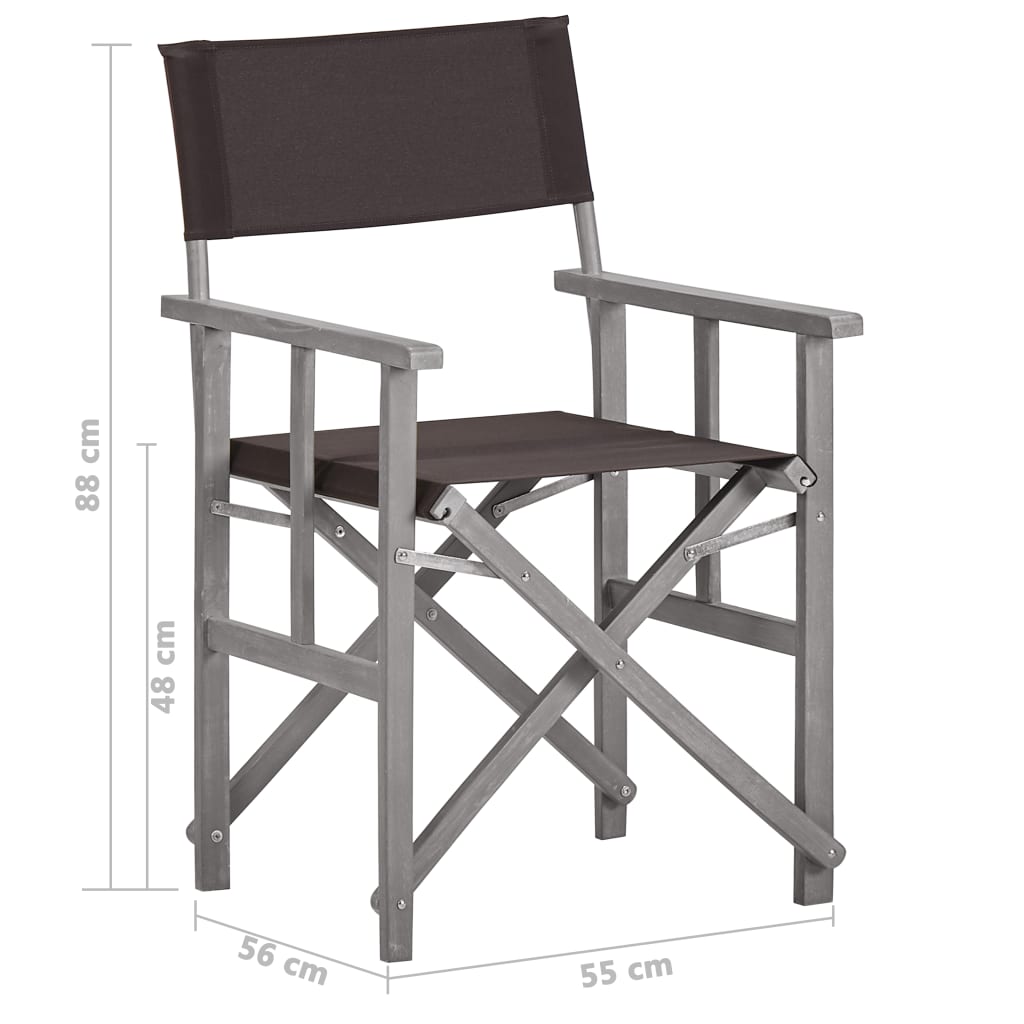 vidaXL 2 db tömör akácfa rendezői szék