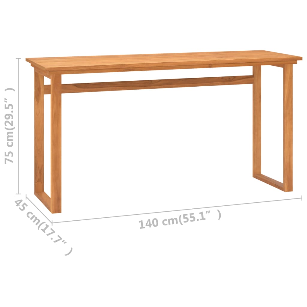 vidaXL tömör tíkfa íróasztal 140 x 45 x 75 cm