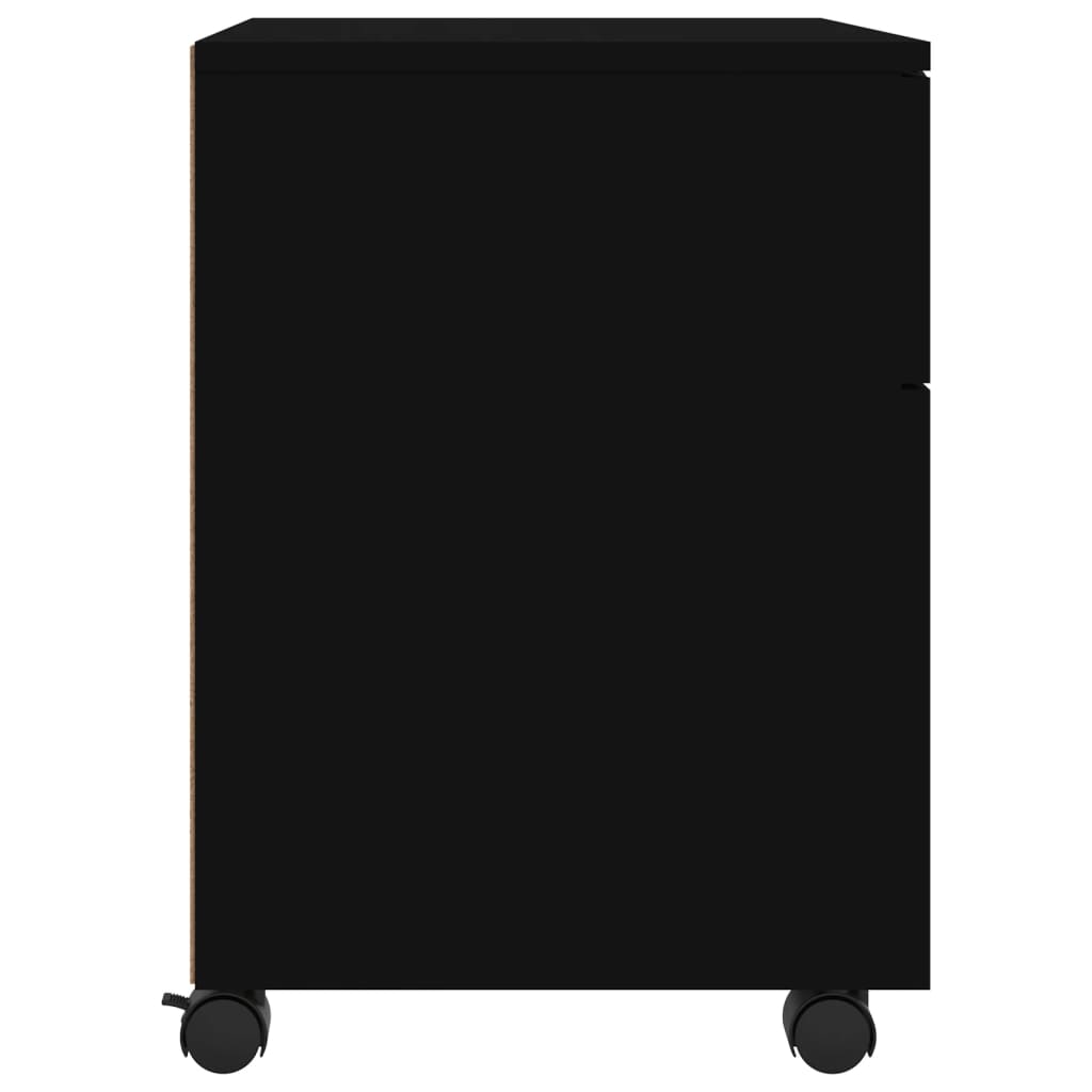 vidaXL fekete szerelt fa mobil iratszekrény kerekekkel 45 x 38 x 54 cm