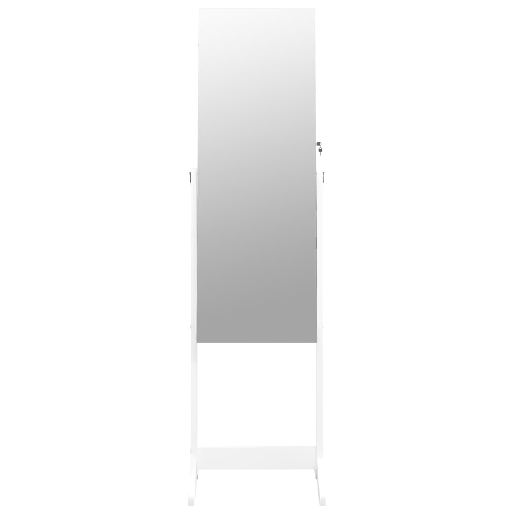 vidaXL fehér szabadon álló tükrös ékszerszekrény 42x38x152 cm