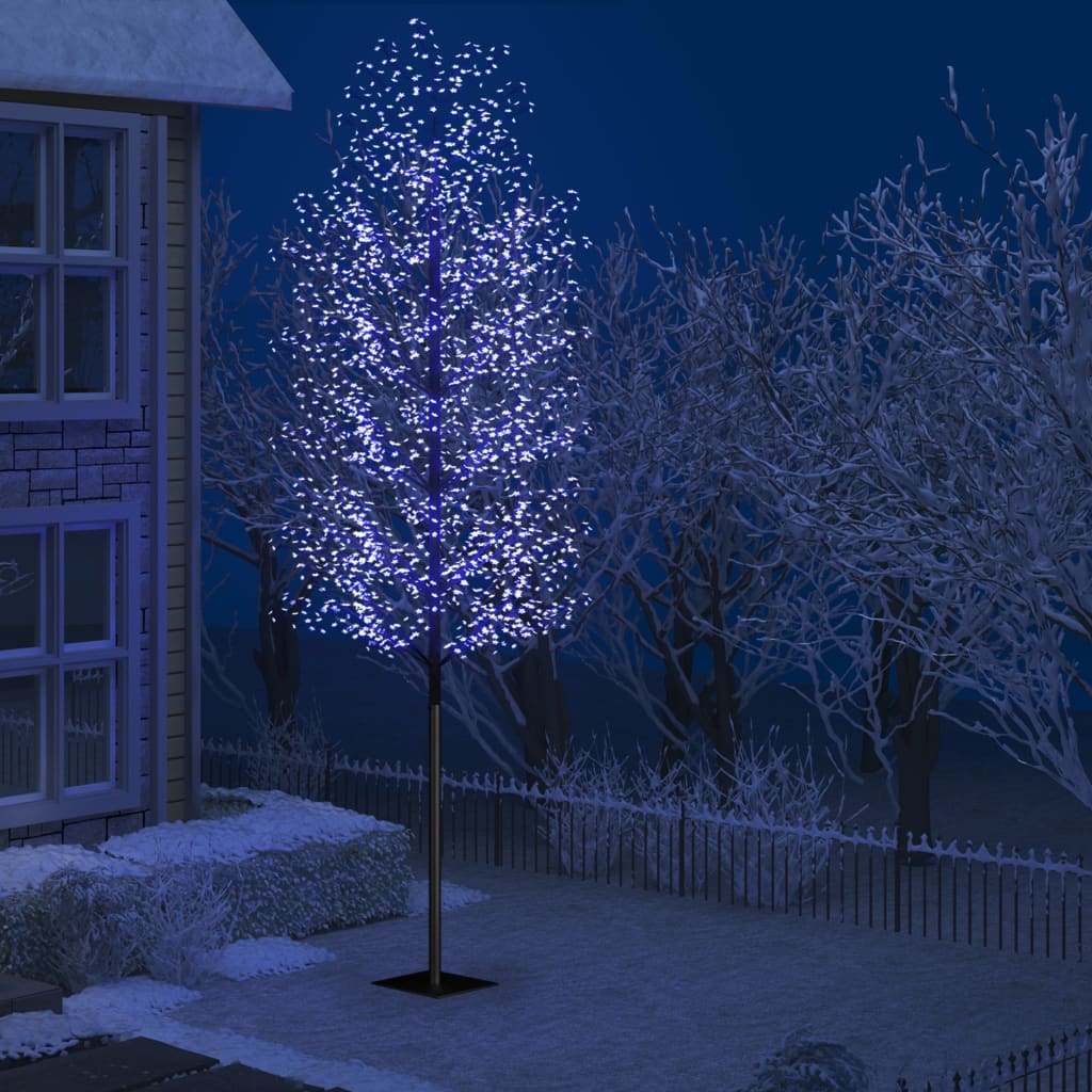 vidaXL cseresznyevirágos karácsonyfa 2000 db kék LED-del 500 cm