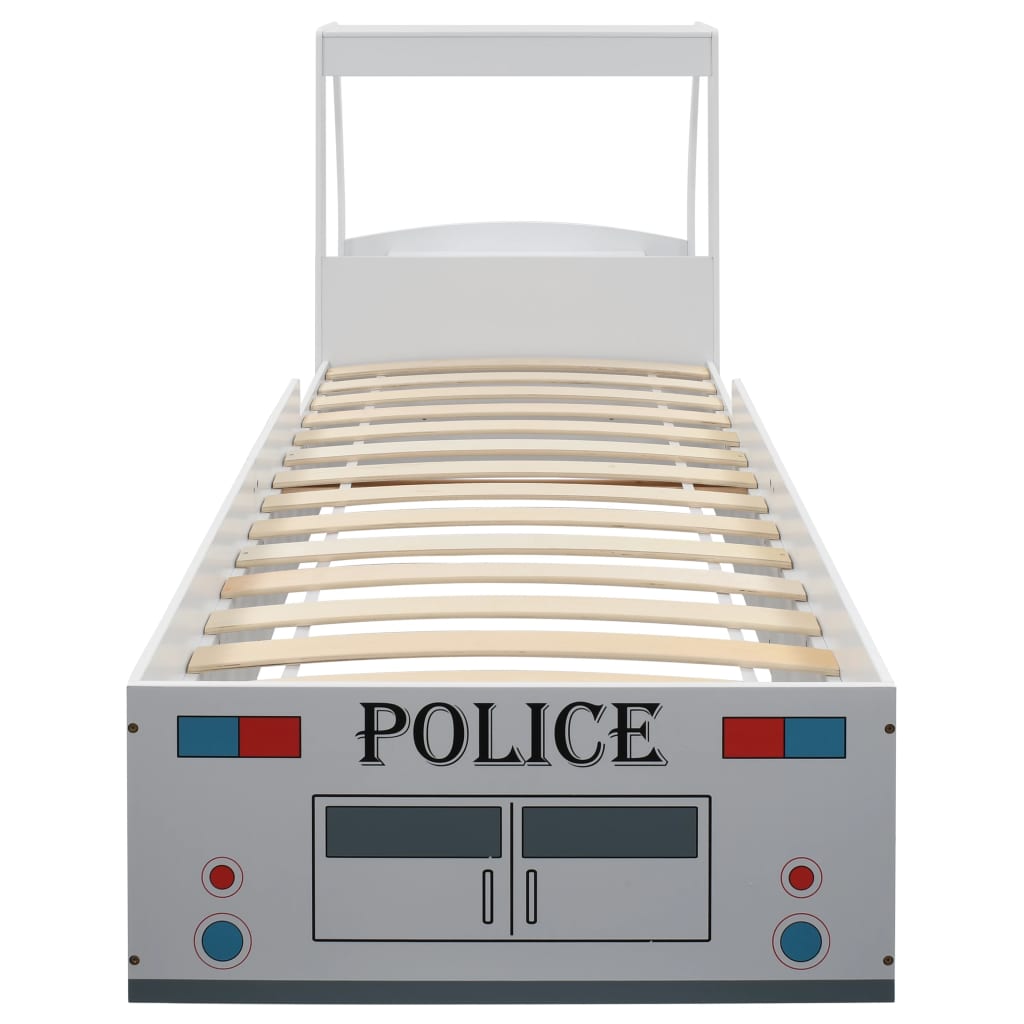 vidaXL rendőrautó formájú gyerekágy 7 zónás matraccal H2 90 x 200 cm
