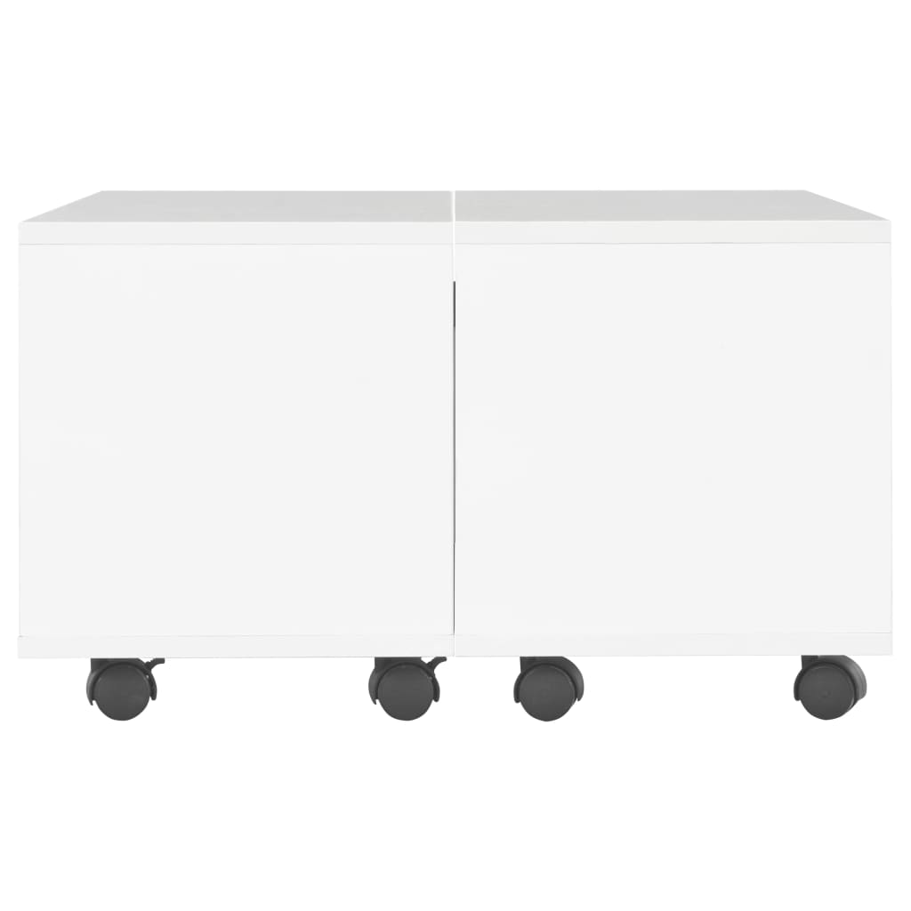 vidaXL magasfényű fehér forgácslap dohányzóasztal 60 x 60 x 35 cm