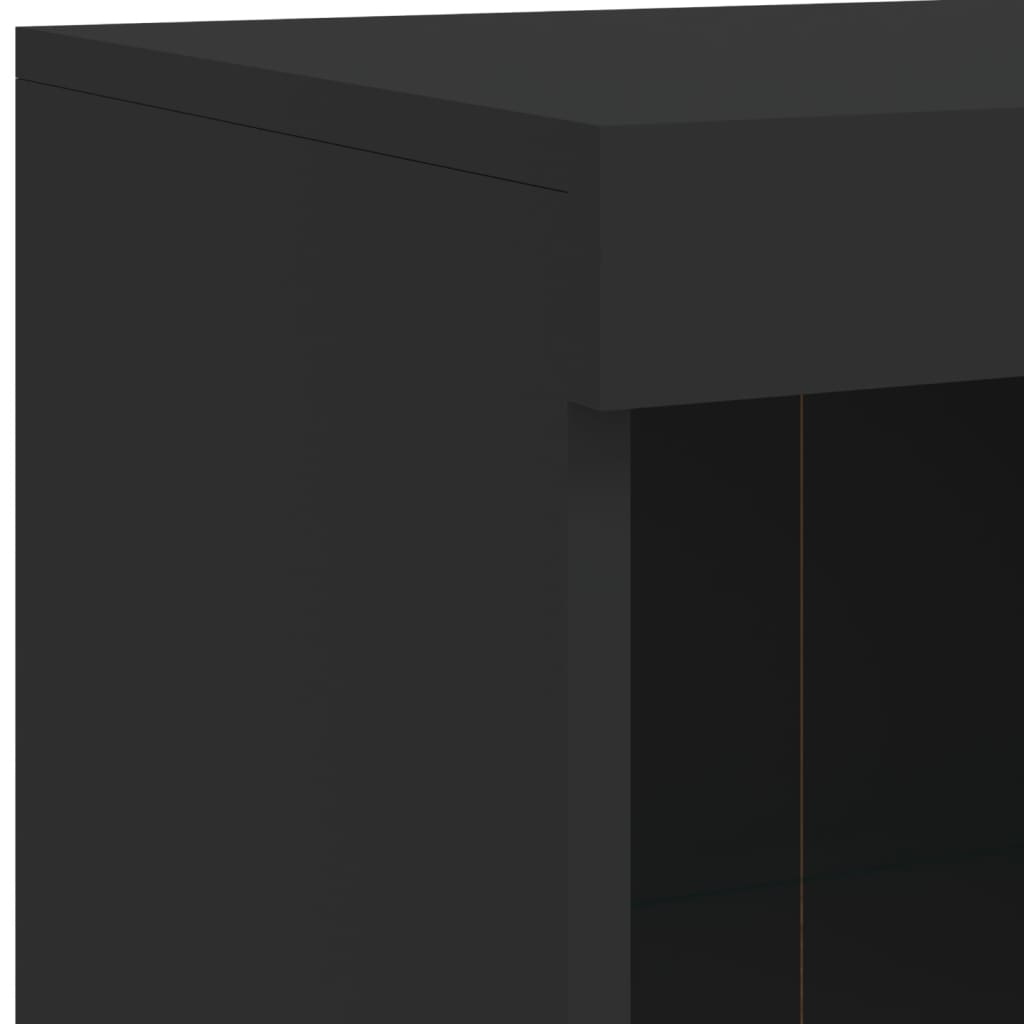 vidaXL fekete tálalószekrény LED-világítással 81 x 37 x 100 cm