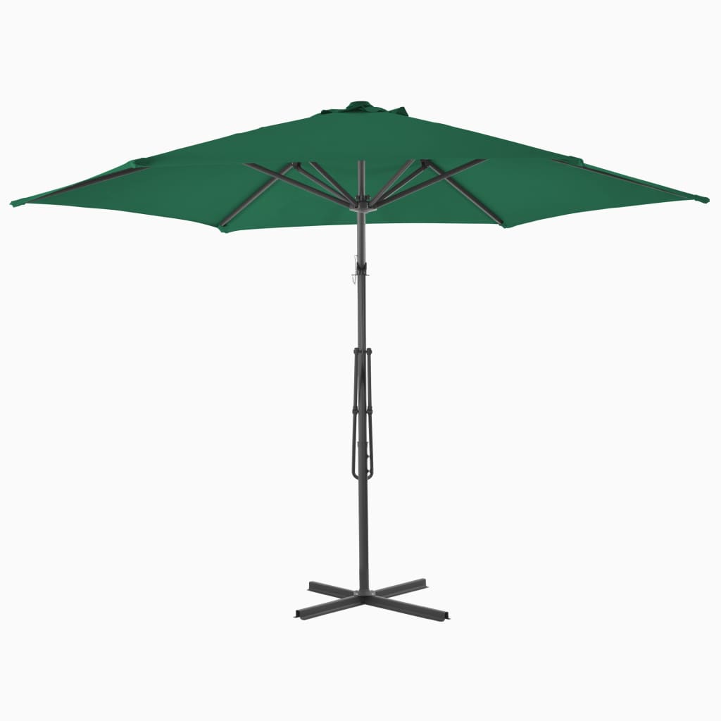 vidaXL zöld kültéri napernyő acélrúddal 300 cm