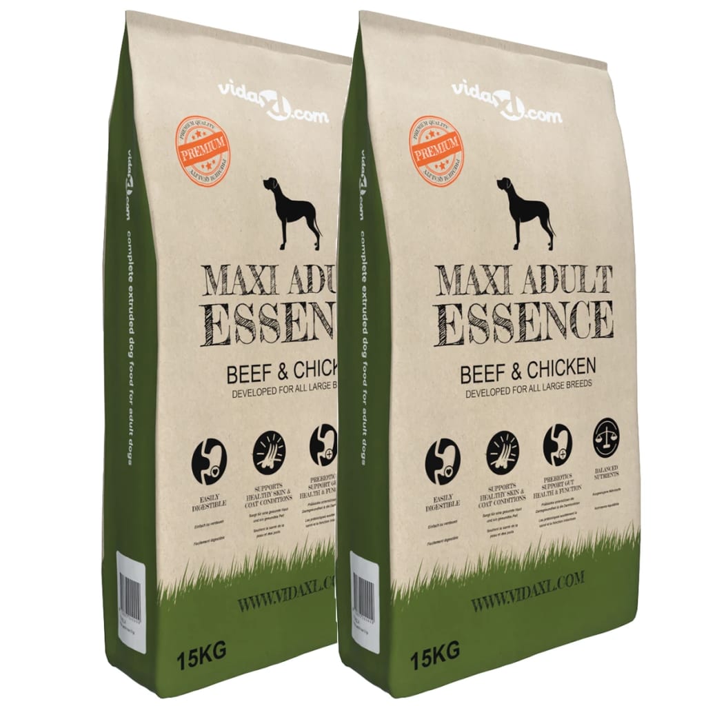 vidaXL 2 db „Maxi Adult Essence Beef & Chicken” prémium kutyatáp 30 kg