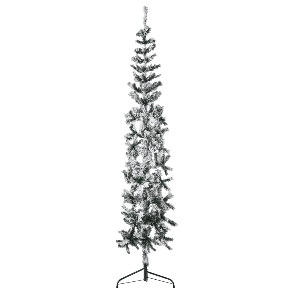 vidaXL hópelyhes vékony fél műkarácsonyfa állvánnyal 210 cm