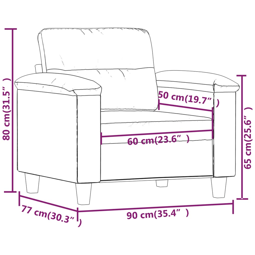 vidaXL kávészínű műbőr kanapéfotel 60 cm