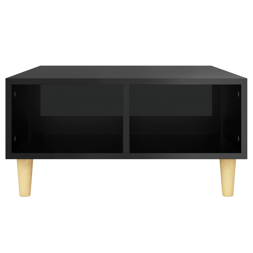 vidaXL magasfényű fekete forgácslap dohányzóasztal 60 x 60 x 30 cm