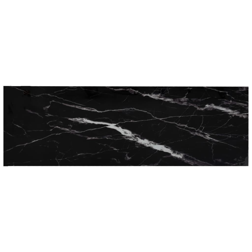 vidaXL átlátszó és fekete márvány edzett üveg polc 100 x 36 x 90 cm
