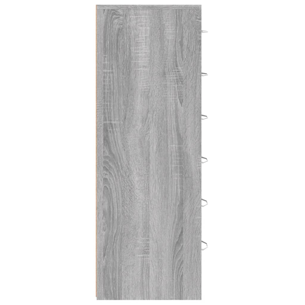 vidaXL szürke sonoma színű szerelt fa komód 6 fiókkal 50 x 34 x 96 cm