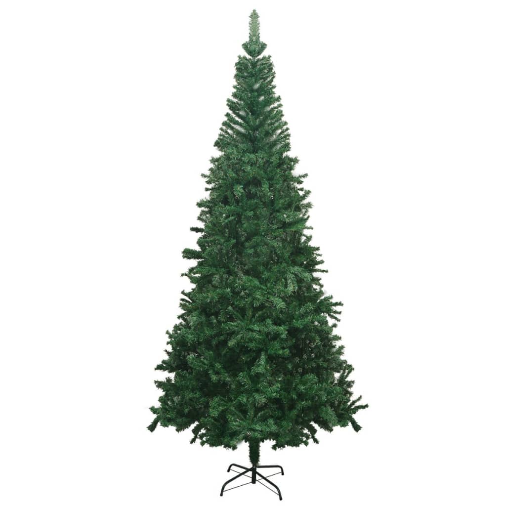 vidaXL zöld megvilágított műkarácsonyfa gömb szettel 240 cm L