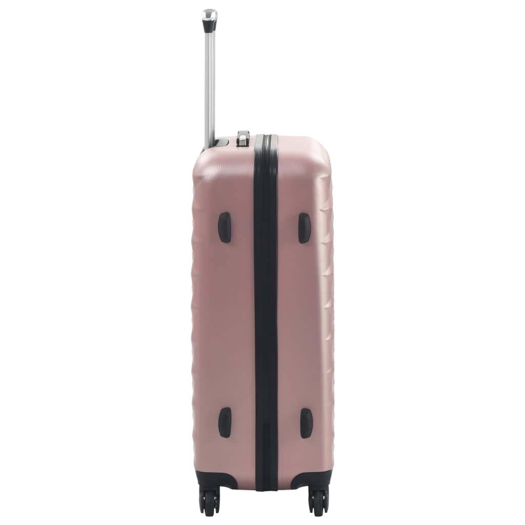 vidaXL 3 db rozéarany színű keményfalú ABS gurulós bőrönd