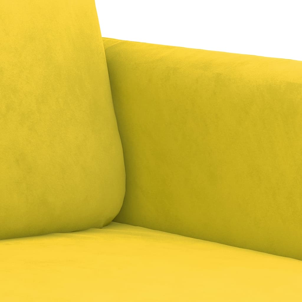 vidaXL 2 részes sárga bársony ülőgarnitúra párnákkal