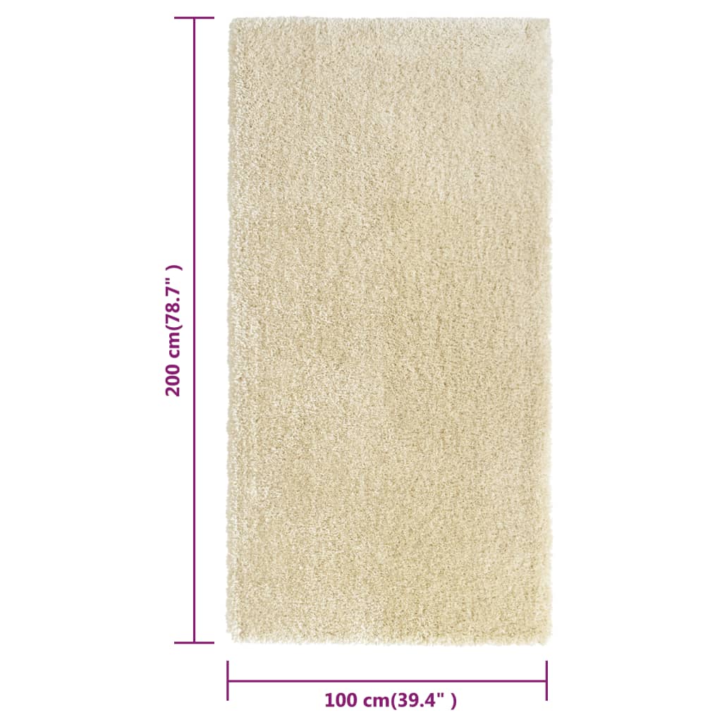 vidaXL magas szálú bézs bozontos szőnyeg 100 x 200 cm 50 mm