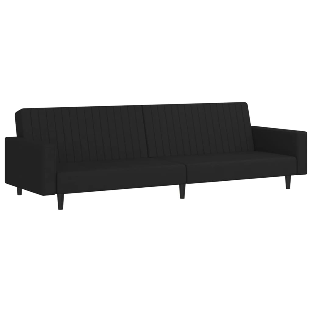 vidaXL kétszemélyes fekete bársony kanapéágy