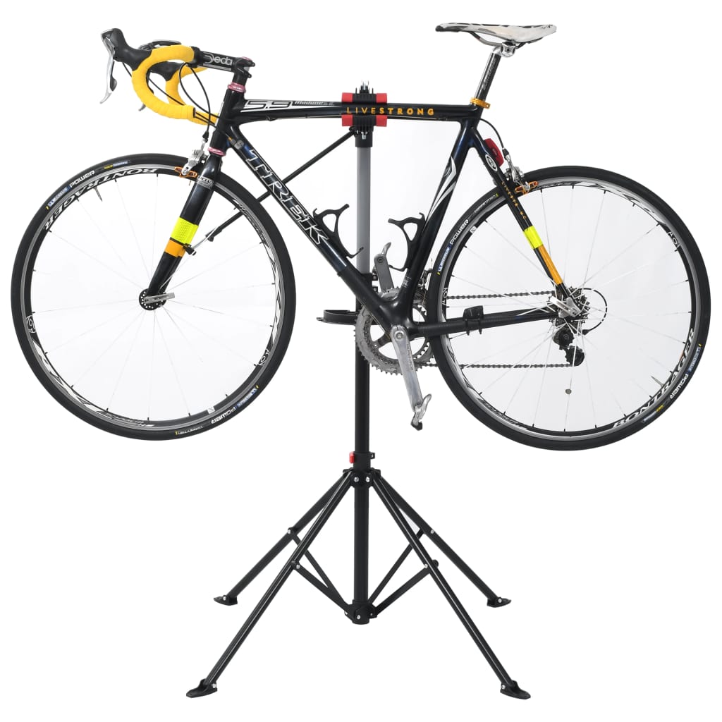 vidaXL fekete acél kerékpárjavító állvány 103 x 103 x (115-200) cm