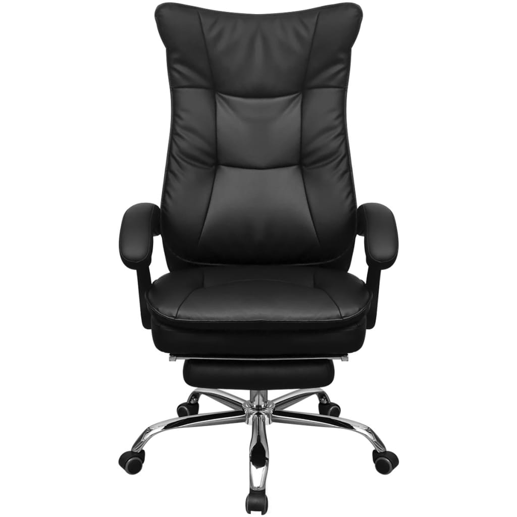 vidaXL dönthető háttámlás vezetői irodai szék lábtartóval fekete