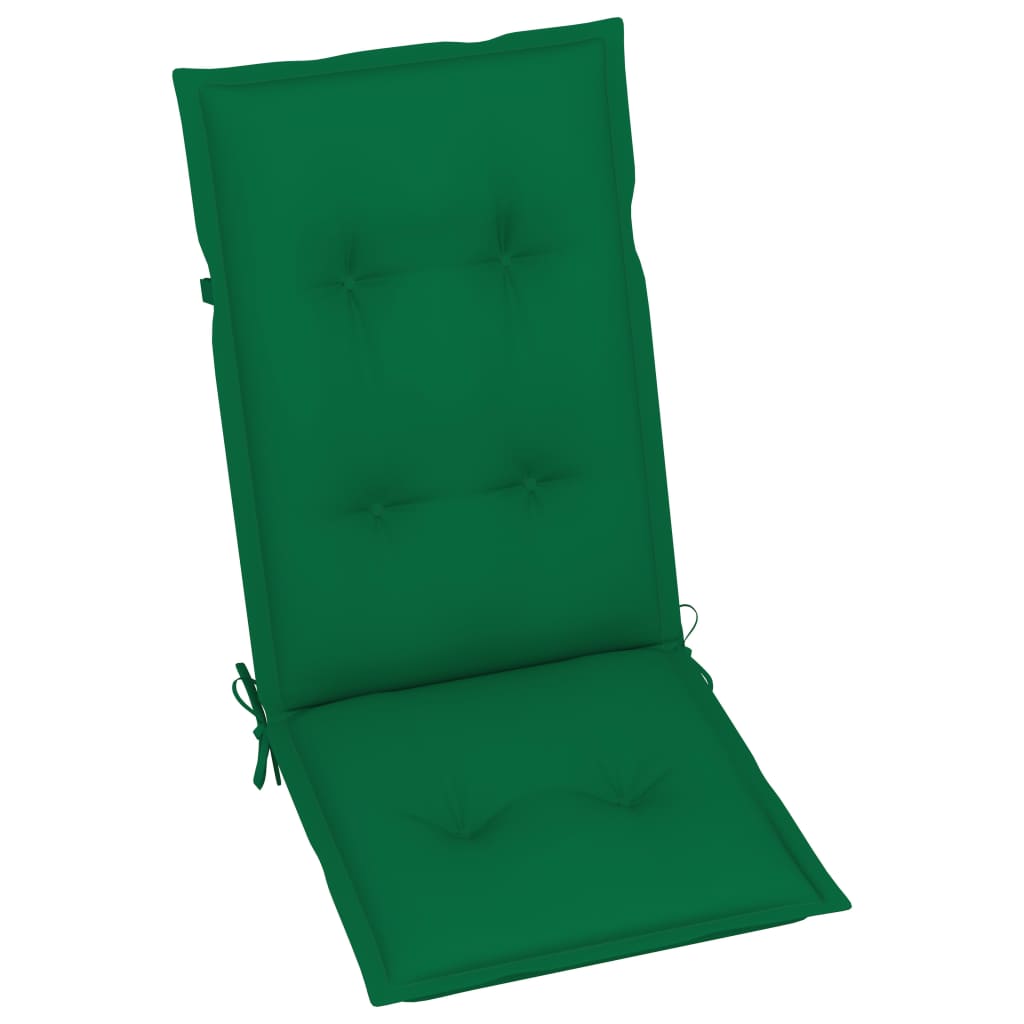 vidaXL 4 db tömör tíkfa kerti szék zöld párnával
