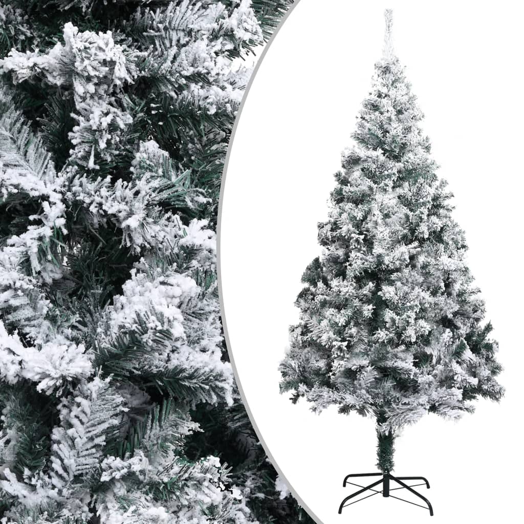 vidaXL zöld műkarácsonyfa LED-del/gömbszettel/pelyhes hóval 400 cm