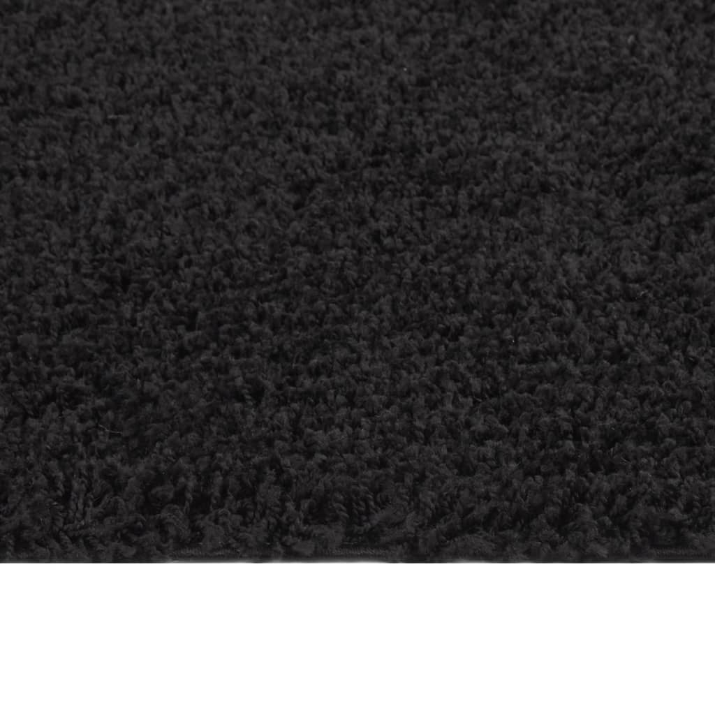 vidaXL fekete hosszú szálú bozontos szőnyeg 140 x 200 cm
