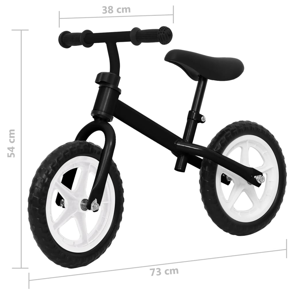 vidaXL fekete egyensúlykerékpár 11"-es kerekekkel