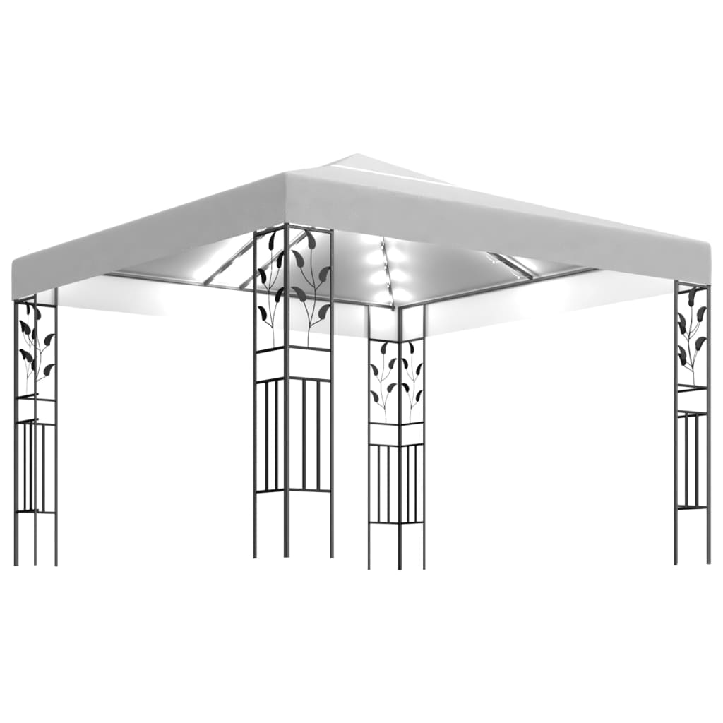 vidaXL fehér pavilon LED fényfüzérrel 3 x 3 m