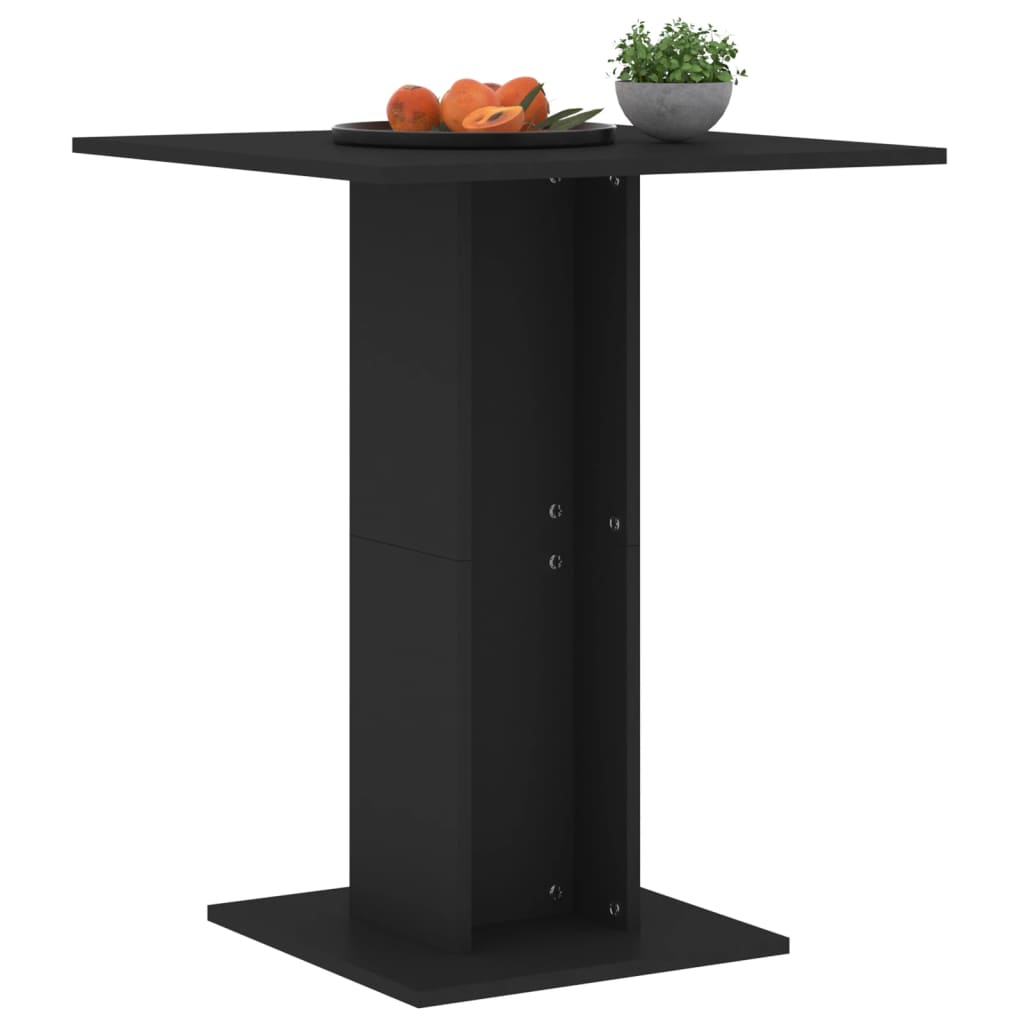 vidaXL fekete forgácslap bisztróasztal 60 x 60 x 75 cm