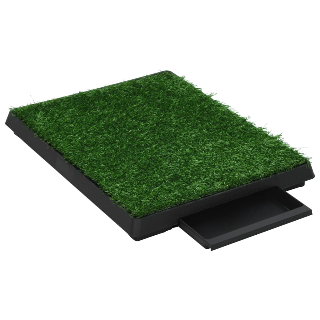 vidaXL 2 darab zöld kisállat WC tálcával és műfűvel 63x50x7 cm