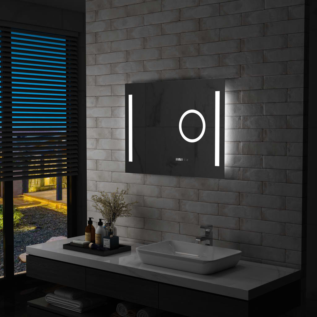 vidaXL LED-es fürdőszobai tükör érintésérzékelővel 80 x 60 cm