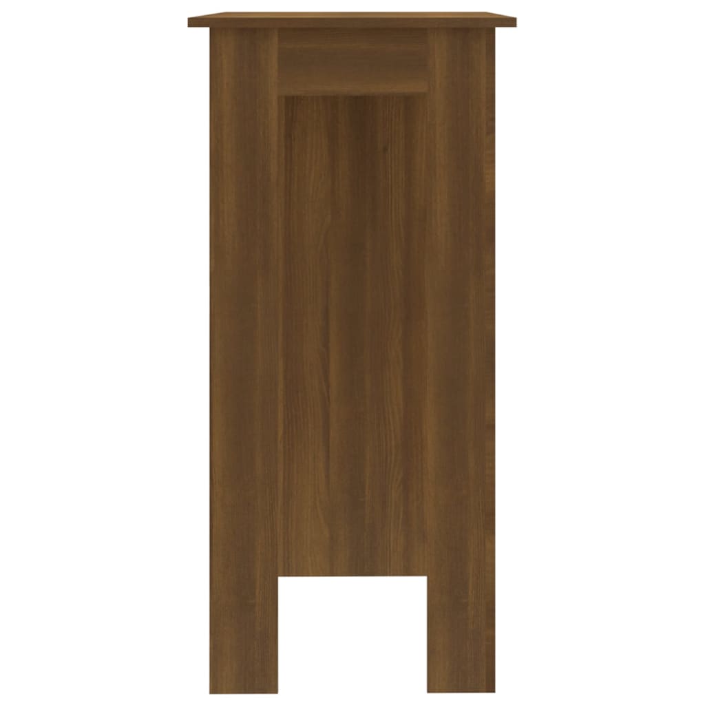 vidaXL barnatölgy színű forgácslap bárasztal polccal 102x50x103,5 cm