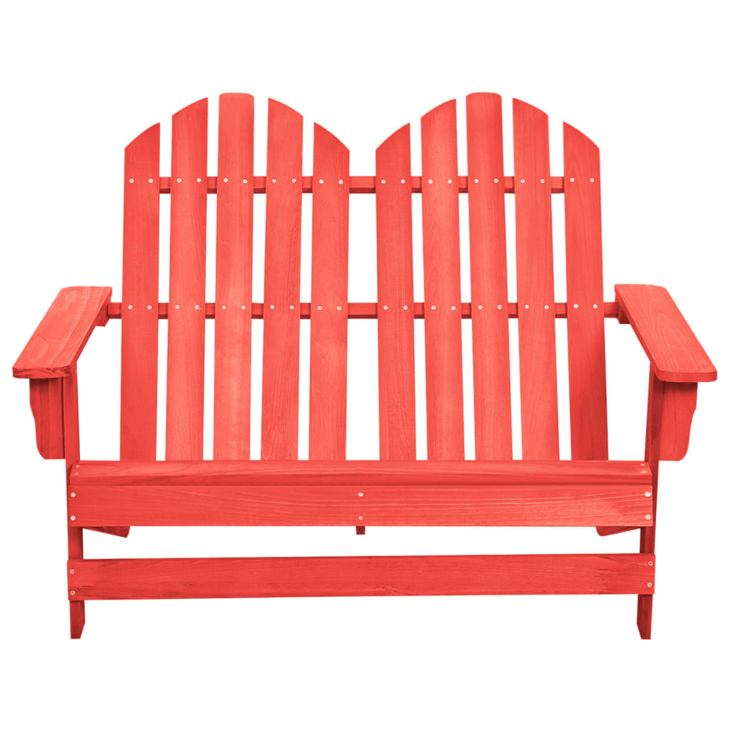 vidaXL kétszemélyes piros tömör fenyőfa kerti adirondack szék