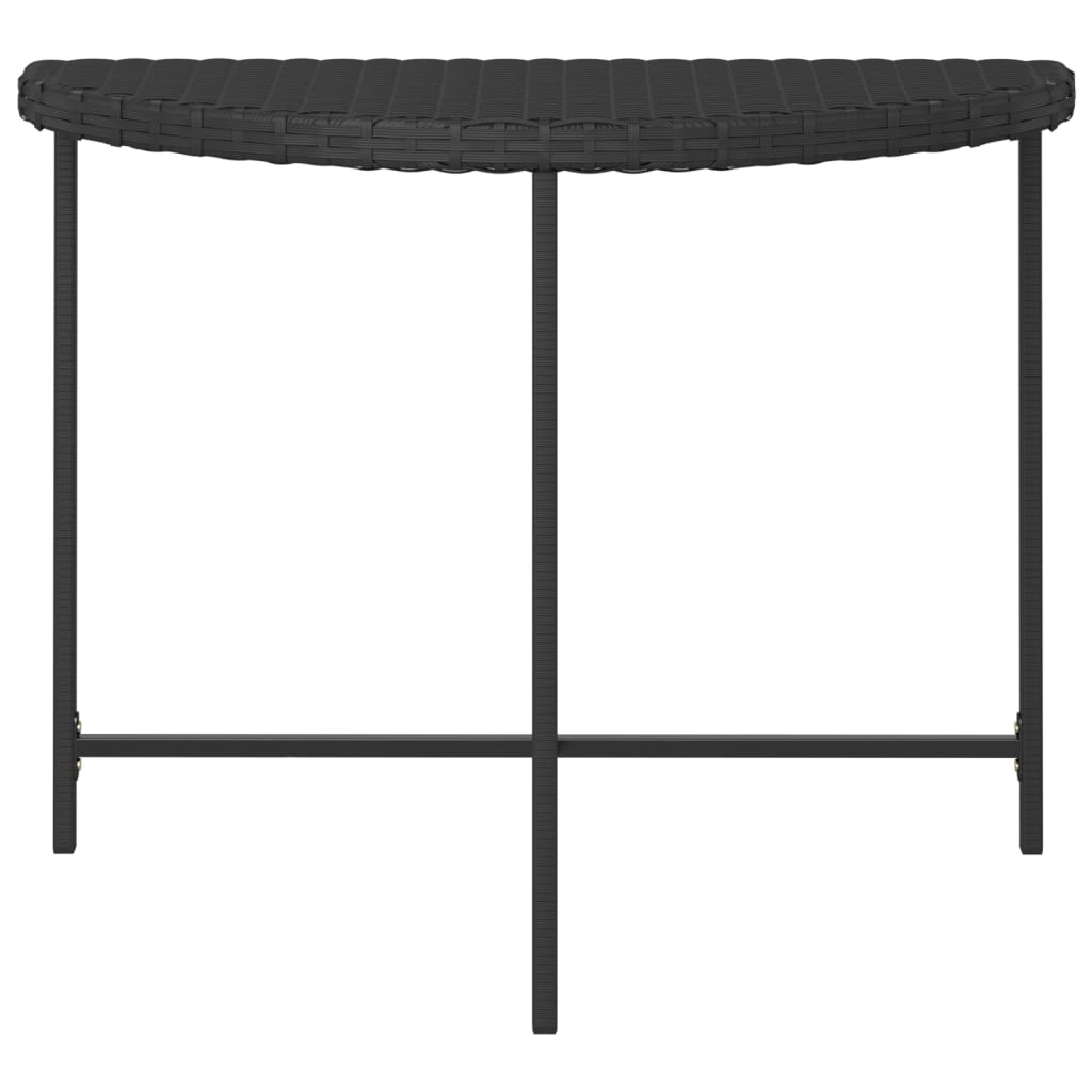 vidaXL fekete polyrattan kerti asztal 100 x 50 x 75 cm