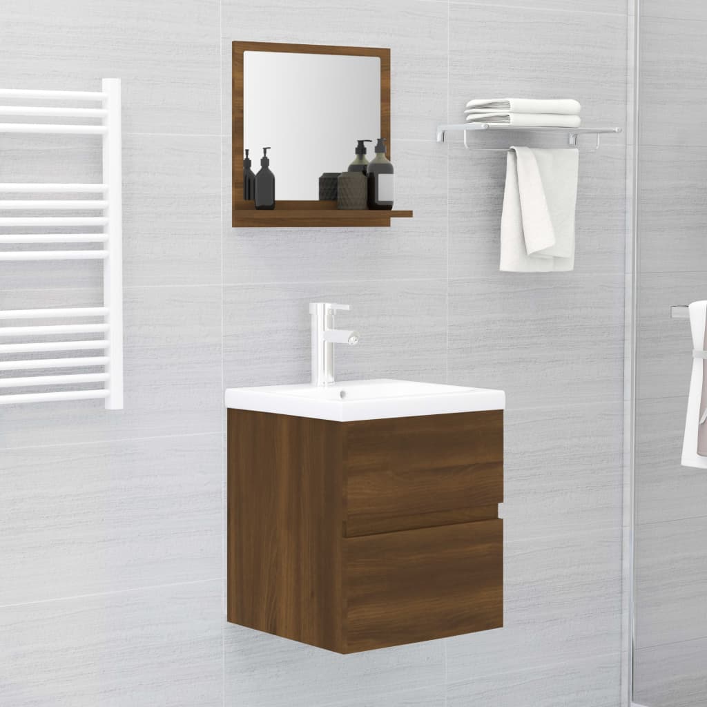 vidaXL barna tölgy színű szerelt fa fürdőszobatükör 40x10,5x37 cm